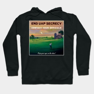 End UAP Secrecy - Contact Your Officials - Retro 'Farm' Variant Hoodie